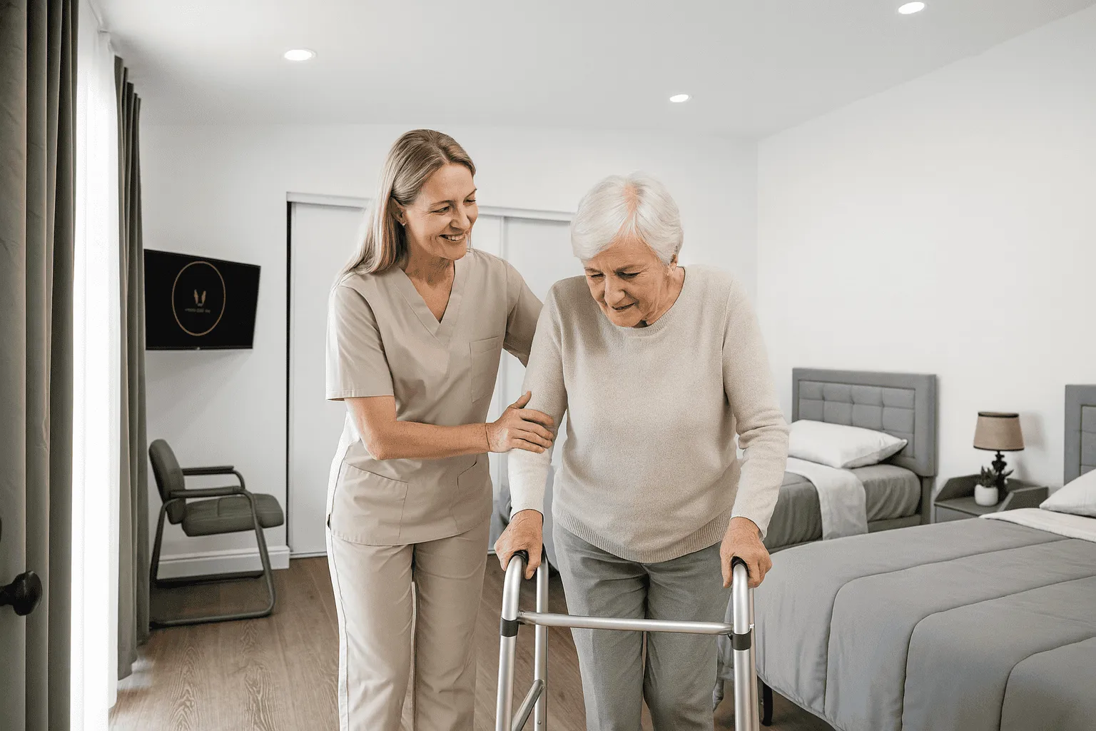 Caregiver providing one-on-one senior support in Granada Hills